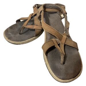 Columbia 7 hiking sandals women’s light brown GUC Velcro adjustable outdoor